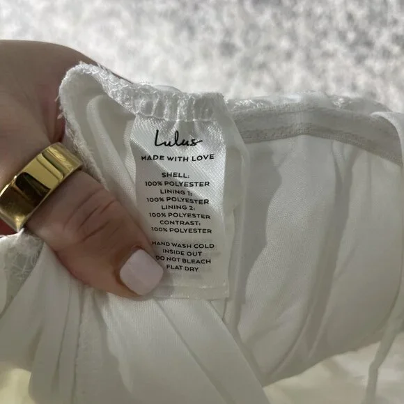 Lulus Wedding Dress Womens Large White Lace Maxi Gown Bridal Corset Back‎ Train - Picture 11 of 13